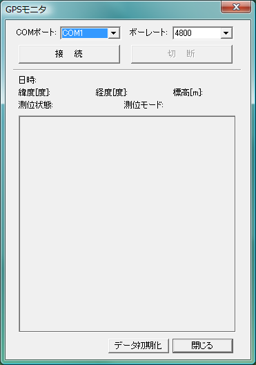 GPSモニタ(初期状態)